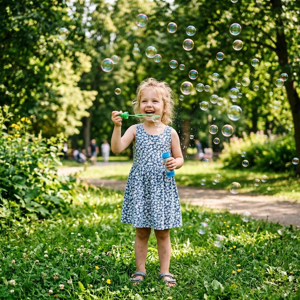 Child with bubbles